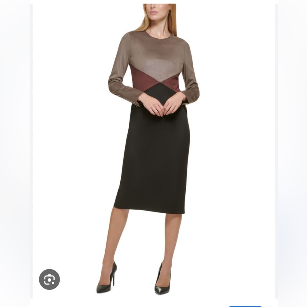 NWT Donna Karan Suede Midi Dress